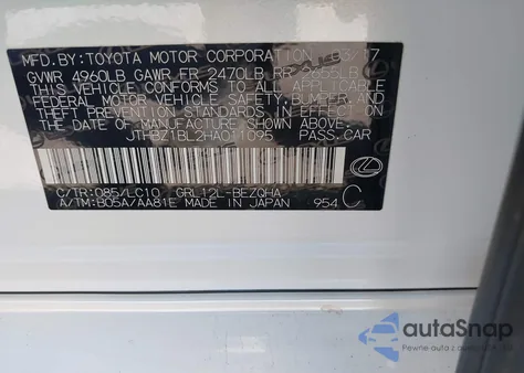 2017 Lexus Gs 350 from USA, damaged, VIN JTHBZ1BL2HA011095